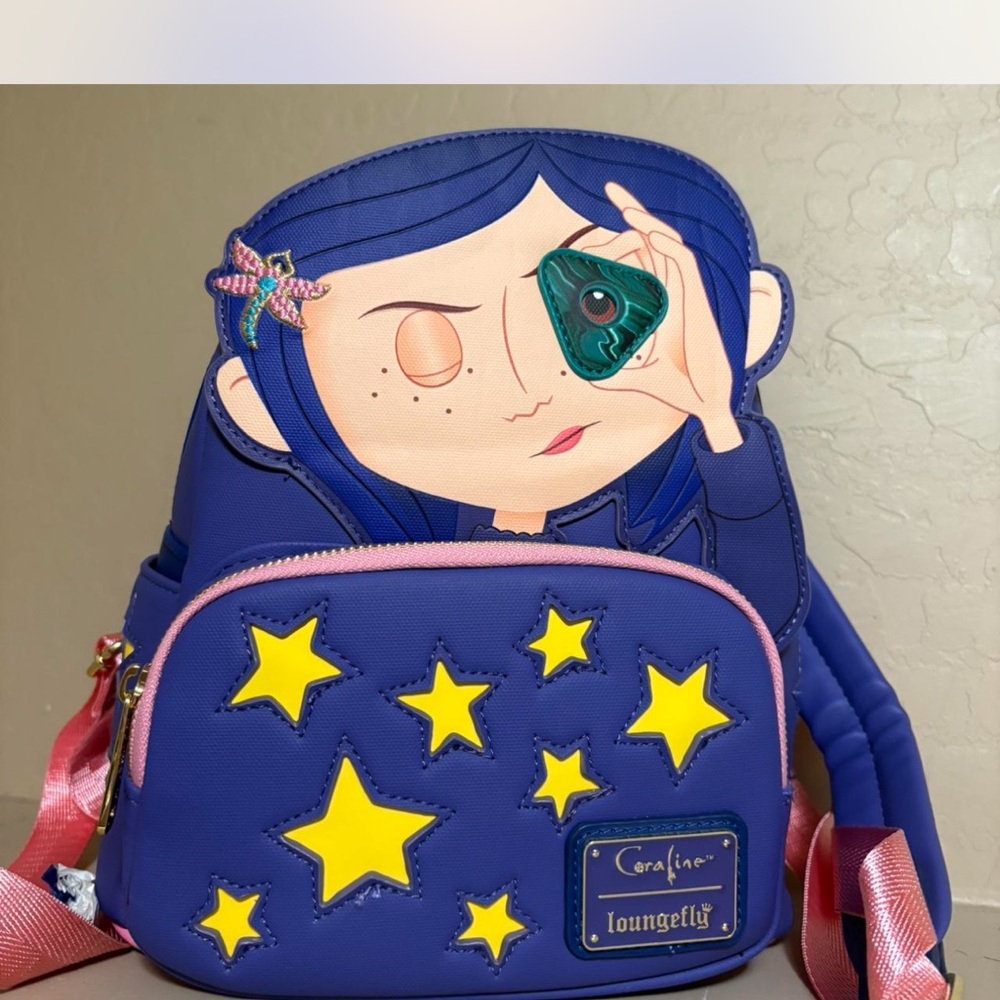 Loungefly Coraline Blue and Pink Backpack